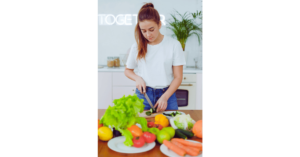 Girl chopping veggies