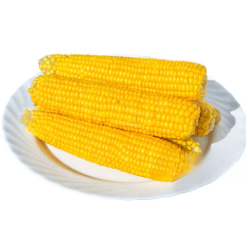 boiled maize cobs on a plate