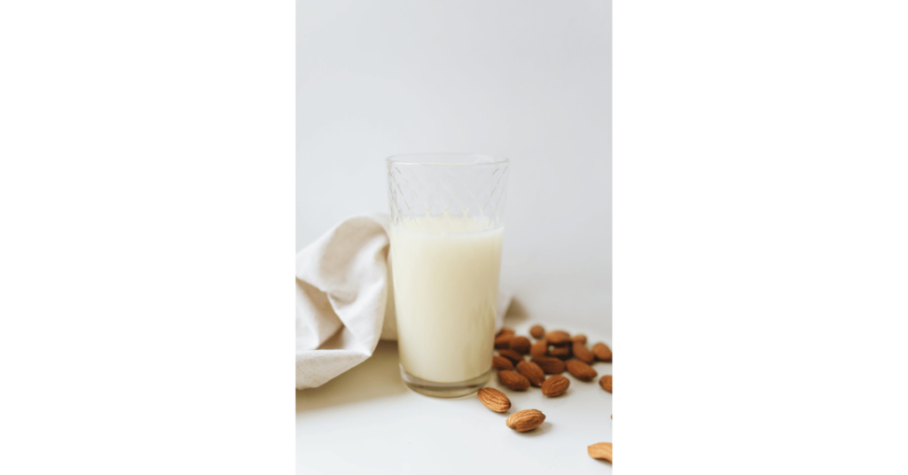 Glass of plant-based milk nuts