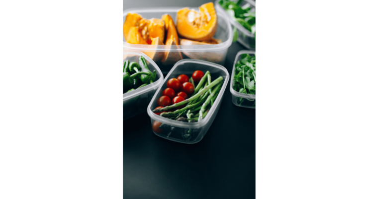 Nutritious fresh vegetables in plastic containers