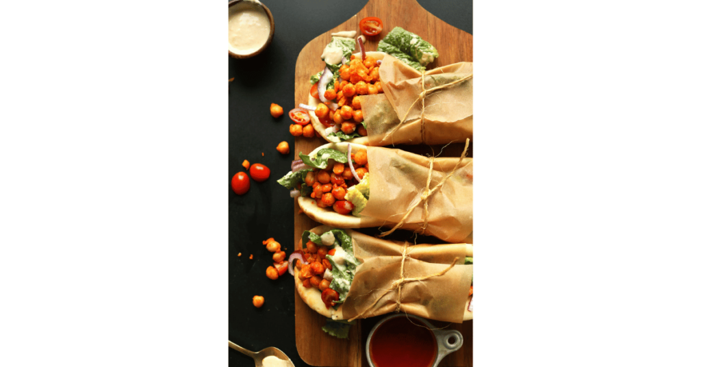 Spicy Buffalo Chickpea Wraps