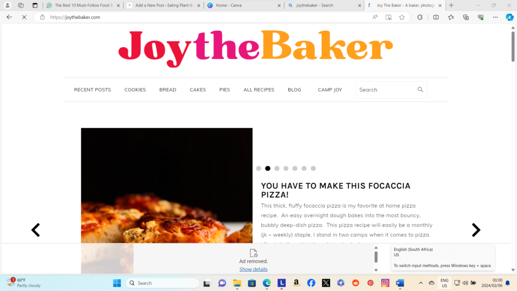 Joy the Baker website