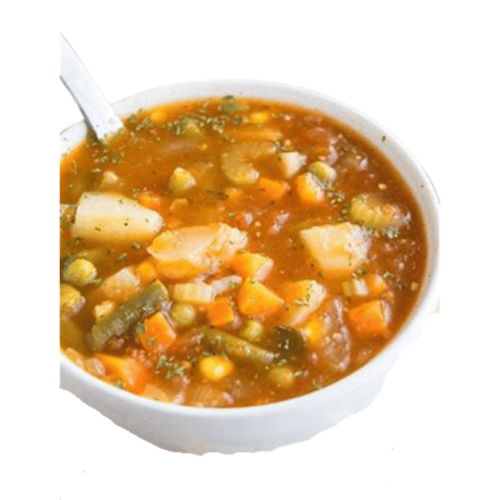Vegetable Soup on a white bowl
