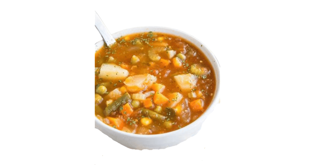 Vegetable Soup on a white bowl
