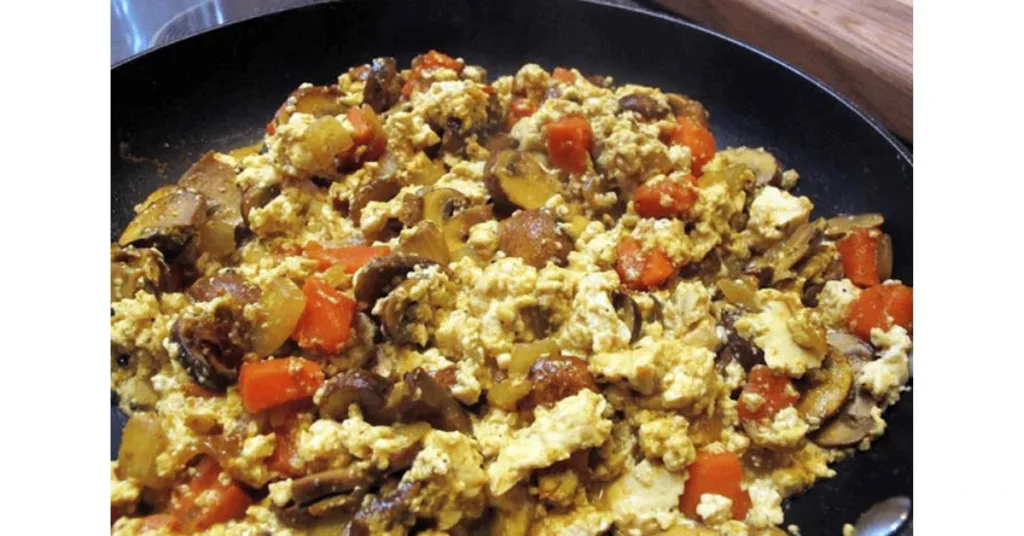Tofu veggie scramble for your high-protein plant-based-diet.