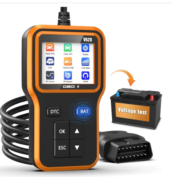 UMEIJA OBD2 Scanner with Upgrade Battery Tester - Diagnostic Tool for Cars That Check Engine Light & Emissions Readiness Read and Clears Vehicle Error Codes for All OBD 11 Protocol Vehicles since 1966.