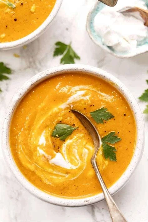 Ginger and turmeric carrot soup recipe for fighting inflammation.