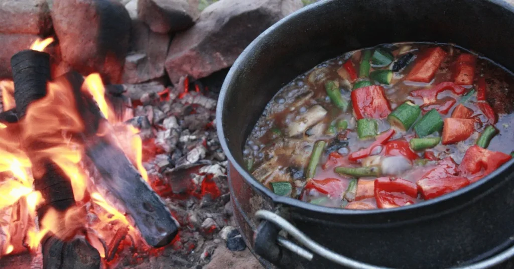 Potjiekos, a dish of a variety of south african vegetables.