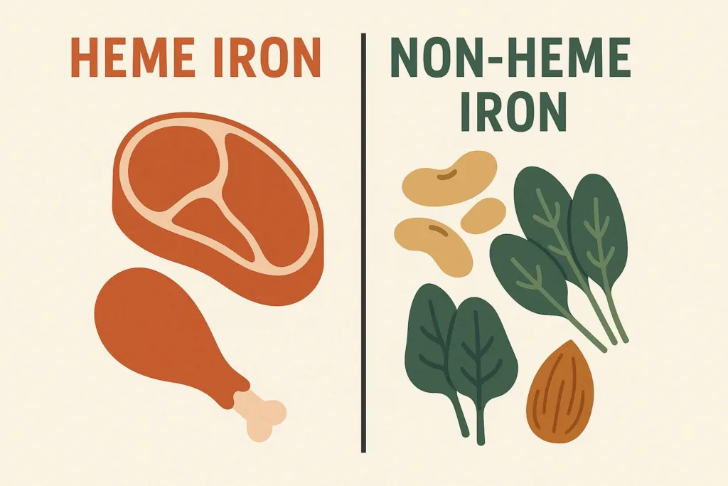 ChatGPT ai generated image of heme iron and non-heme iron.