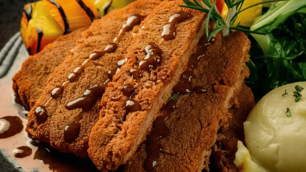 Seitan dish prepared after buying seitan in south african shops.